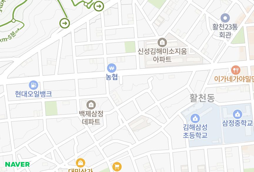 경상남도 김해시 삼정동 한덕하이츠빌리지 위치·실거래 시세 지도