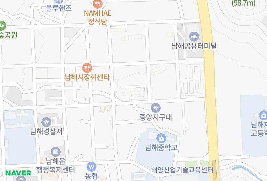 경상남도 남해군 남해읍 북변리 남해파크에비뉴1차 위치·실거래 시세 지도