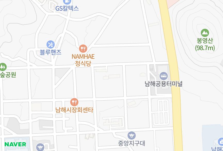 경상남도 남해군 남해읍 북변리 정원패밀리 위치·실거래 시세 지도