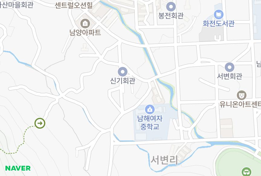 경상남도 남해군 남해읍 아산리 남해파크에비뉴2차 위치·실거래 시세 지도