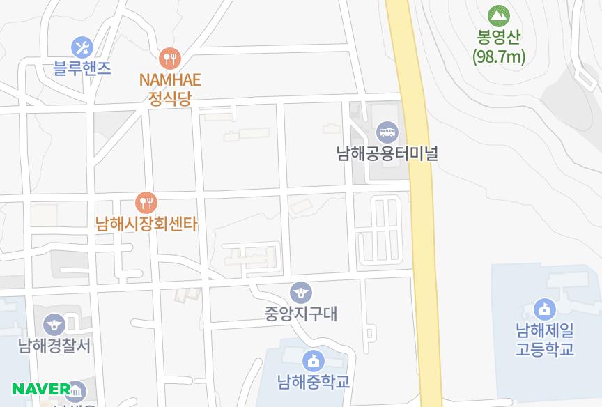 경상남도 남해군 남해읍 북변리 베스트빌 위치·실거래 시세 지도