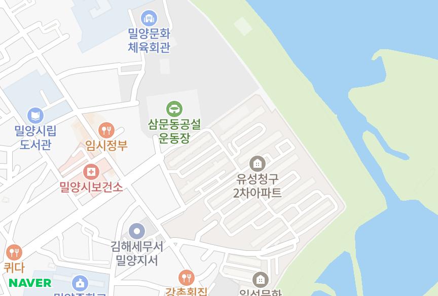 경상남도 밀양시 삼문동 유성청구타운1차 위치·실거래 시세 지도