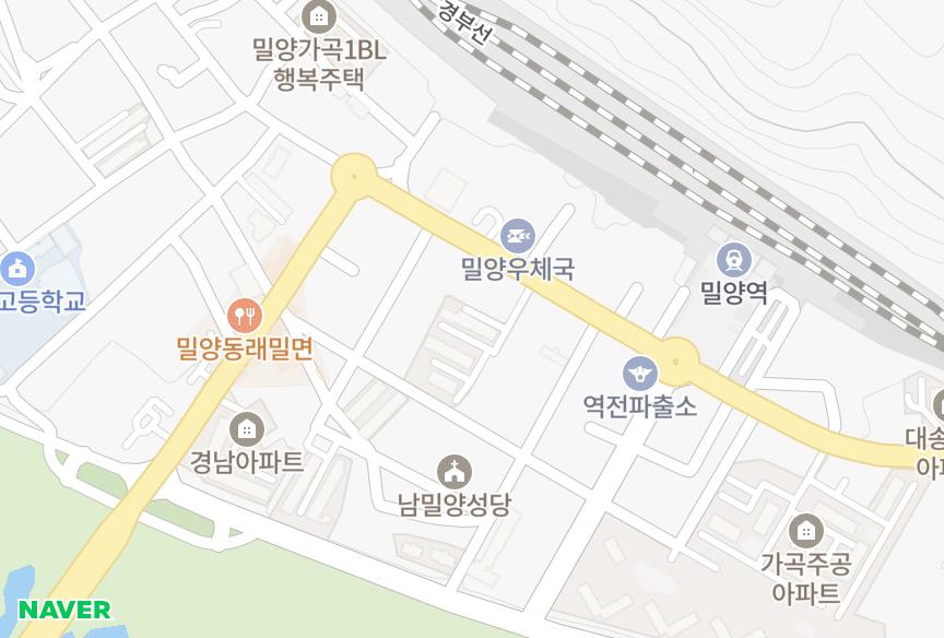 경상남도 밀양시 가곡동 밀주 위치·실거래 시세 지도