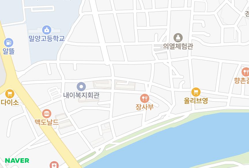 경상남도 밀양시 내이동 삼우1차 위치·실거래 시세 지도