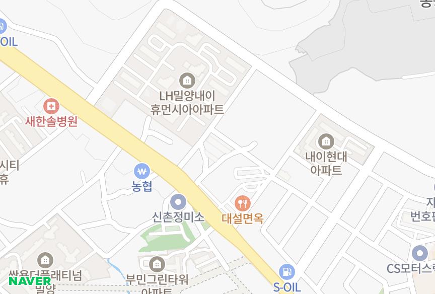경상남도 밀양시 내이동 신촌동보 위치·실거래 시세 지도