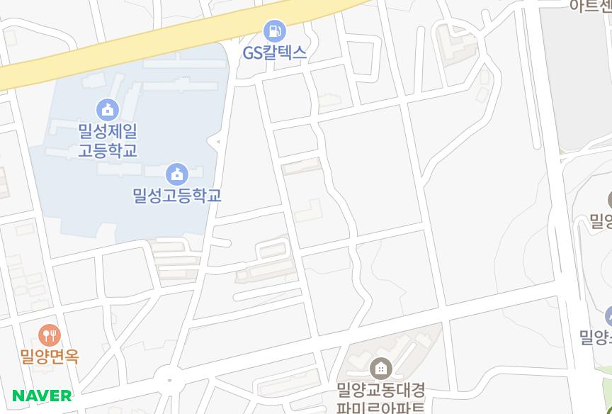 경상남도 밀양시 교동 오성센트럴 위치·실거래 시세 지도