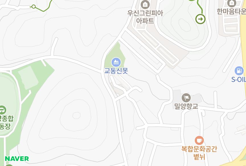 경상남도 밀양시 교동 한울 위치·실거래 시세 지도