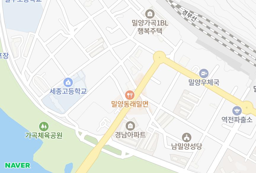 경상남도 밀양시 가곡동 가곡휴엔홈3차 위치·실거래 시세 지도