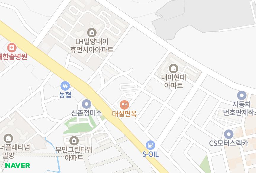 경상남도 밀양시 내이동 도원베드하임 위치·실거래 시세 지도