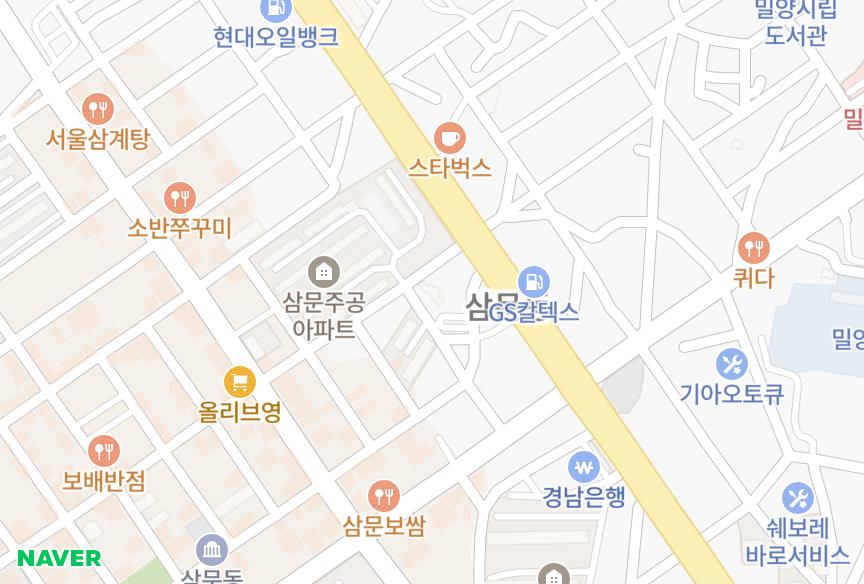경상남도 밀양시 삼문동 다채움 위치·실거래 시세 지도