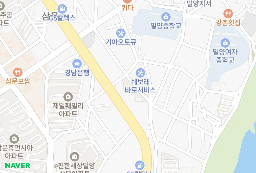 경상남도 밀양시 삼문동 삼문성원플러스6차 위치·실거래 시세 지도