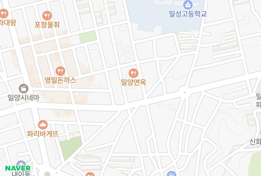 경상남도 밀양시 내이동 동화팰리스5차 위치·실거래 시세 지도