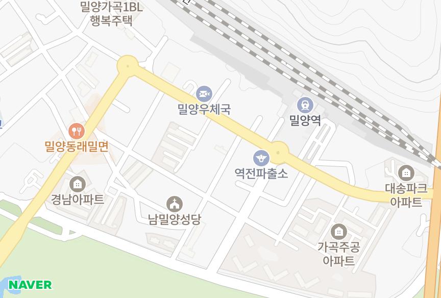 경상남도 밀양시 가곡동 비버캐슬 위치·실거래 시세 지도