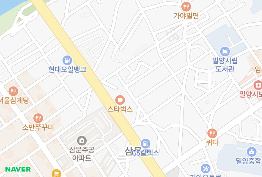 경상남도 밀양시 삼문동 비룡벨로스텔라 위치·실거래 시세 지도