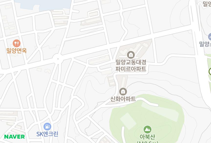 경상남도 밀양시 내일동 미덕하이츠 위치·실거래 시세 지도