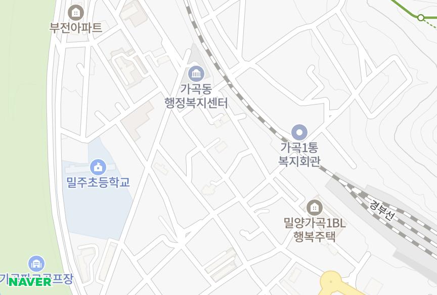 경상남도 밀양시 가곡동 연합한사랑빌라 위치·실거래 시세 지도
