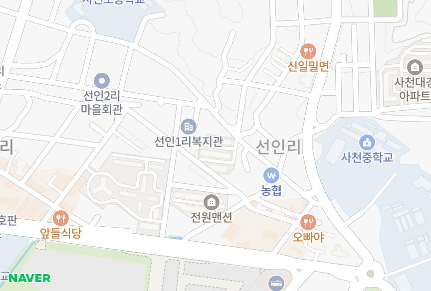 경상남도 사천시 사천읍 선인리 신진 위치·실거래 시세 지도