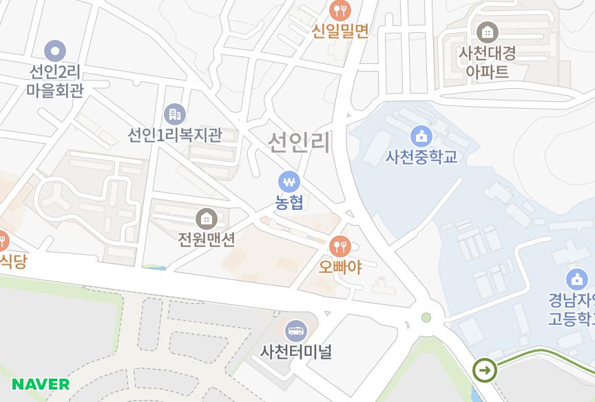 경상남도 사천시 사천읍 선인리 한양 위치·실거래 시세 지도