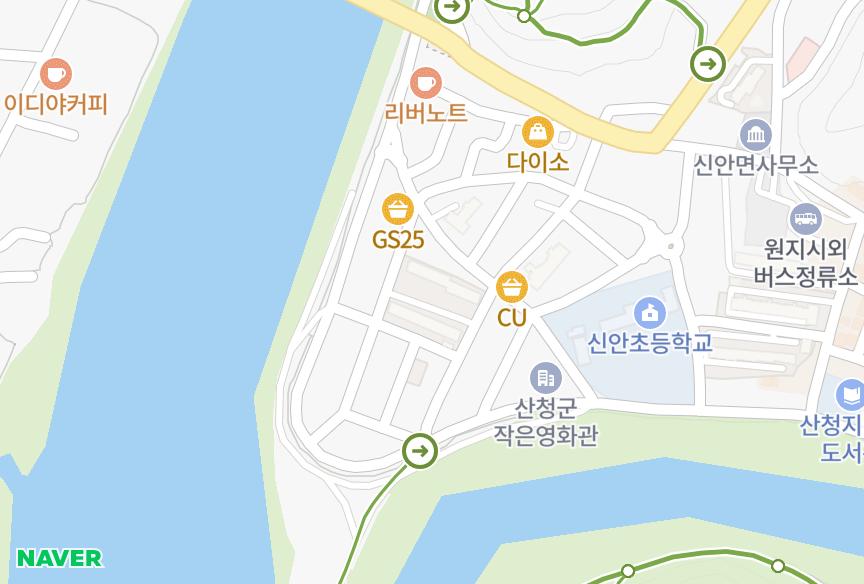 경상남도 산청군 신안면 하정리 원지대동타운 위치·실거래 시세 지도