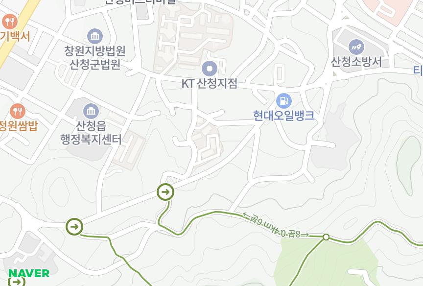 경상남도 산청군 산청읍 지리 허브리치 위치·실거래 시세 지도