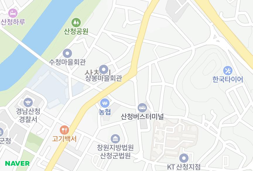경상남도 산청군 산청읍 산청리 다우리 위치·실거래 시세 지도