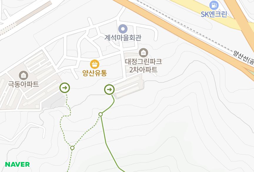경상남도 양산시 동면 석산리 대정그린파크 위치·실거래 시세 지도