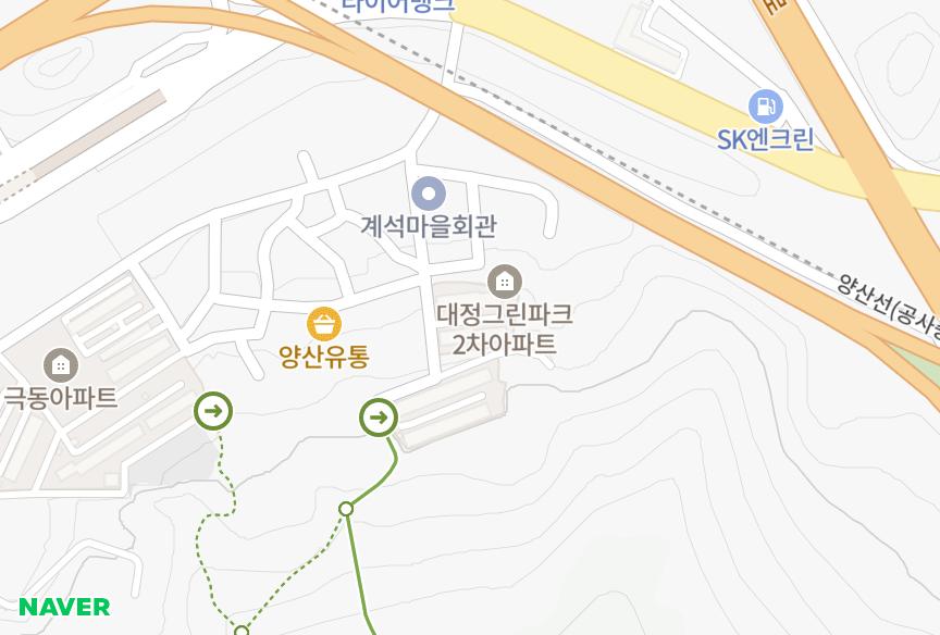 경상남도 양산시 동면 석산리 대정그린파크2차 위치·실거래 시세 지도
