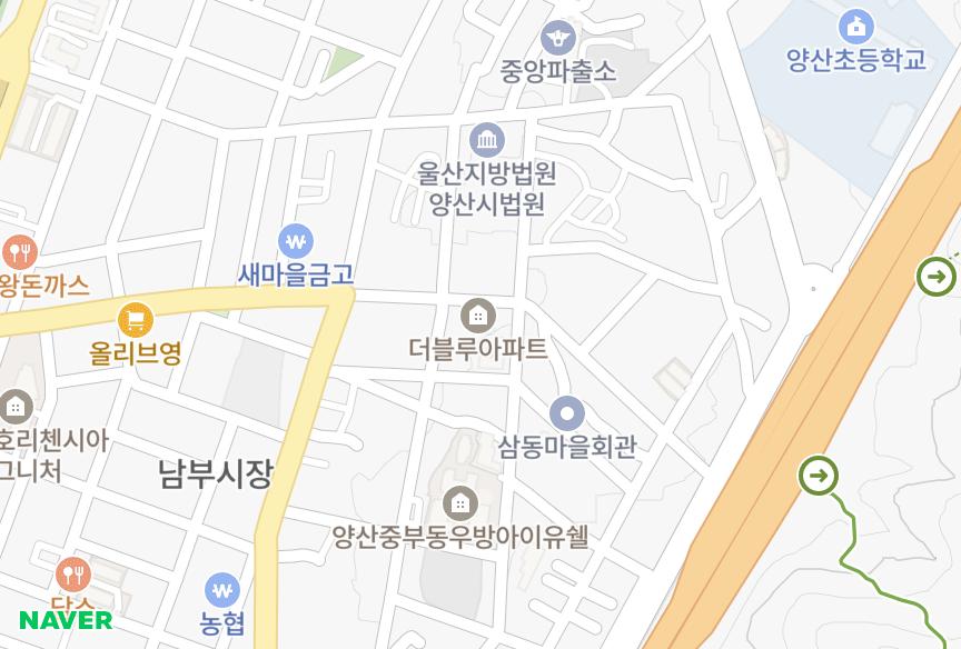 경상남도 양산시 중부동 더블루 위치·실거래 시세 지도