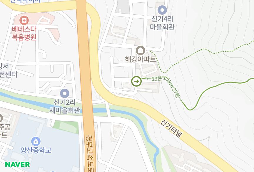 경상남도 양산시 신기동 양지빌라트 위치·실거래 시세 지도