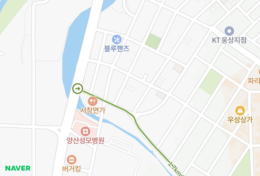 경상남도 양산시 명동 동우B 위치·실거래 시세 지도