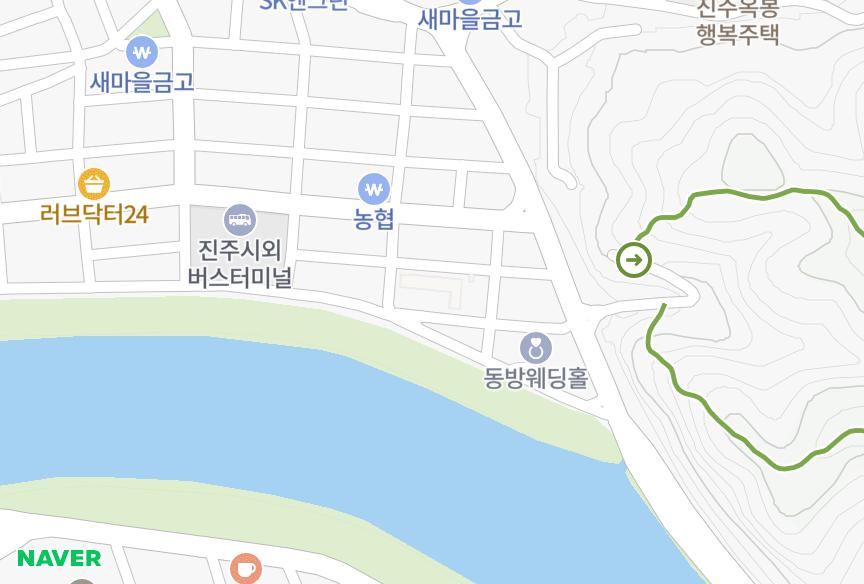 경상남도 진주시 옥봉동 남강한주타운 위치·실거래 시세 지도