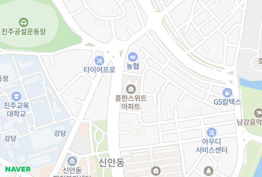 경상남도 진주시 신안동 흥한스위트 위치·실거래 시세 지도