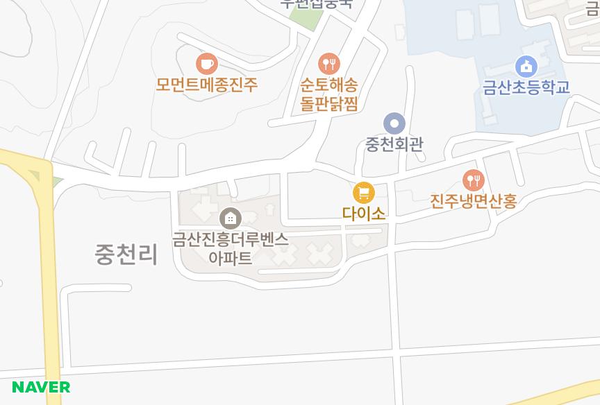 경상남도 진주시 금산면 중천리 하영맨션 위치·실거래 시세 지도