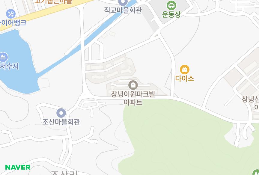 경상남도 창녕군 창녕읍 조산리 이원파크빌 위치·실거래 시세 지도
