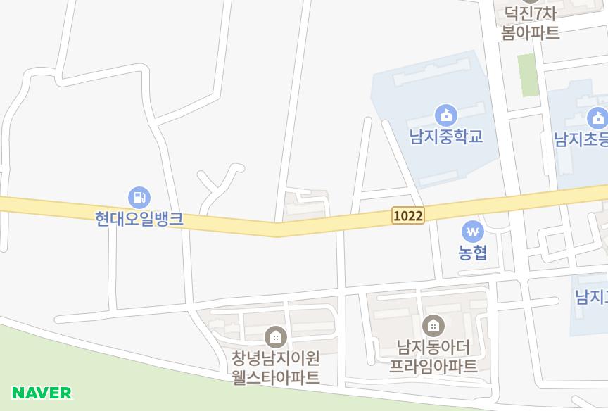 경상남도 창녕군 남지읍 마산리 현대그린파크맨션 위치·실거래 시세 지도