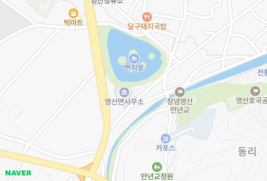 경상남도 창녕군 영산면 동리 참편한 위치·실거래 시세 지도