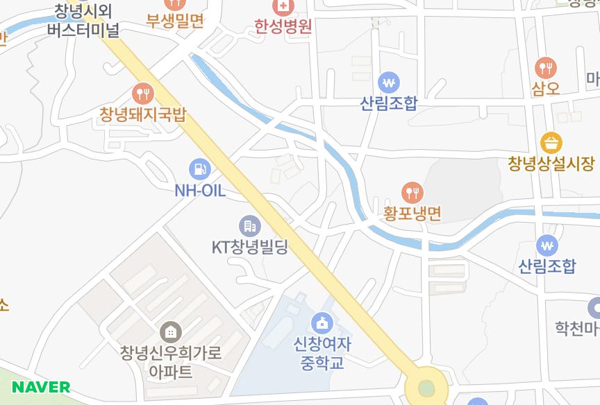 경상남도 창녕군 창녕읍 술정리 초원빌라A동 위치·실거래 시세 지도