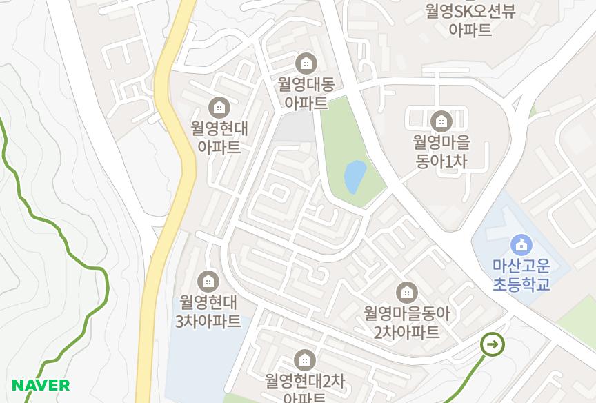 경상남도 창원시 마산합포구 월영동 현대2차 위치·실거래 시세 지도