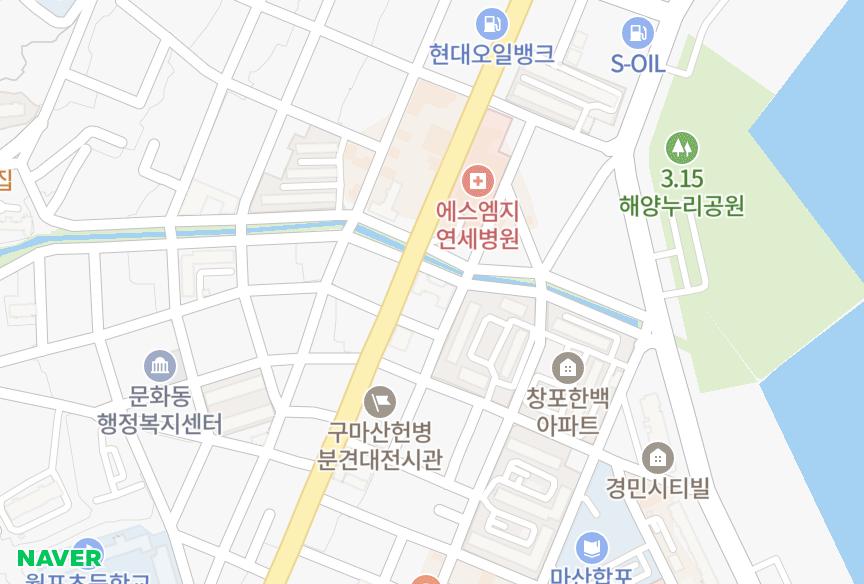 경상남도 창원시 마산합포구 월남동3가 엘렌시아 위치·실거래 시세 지도