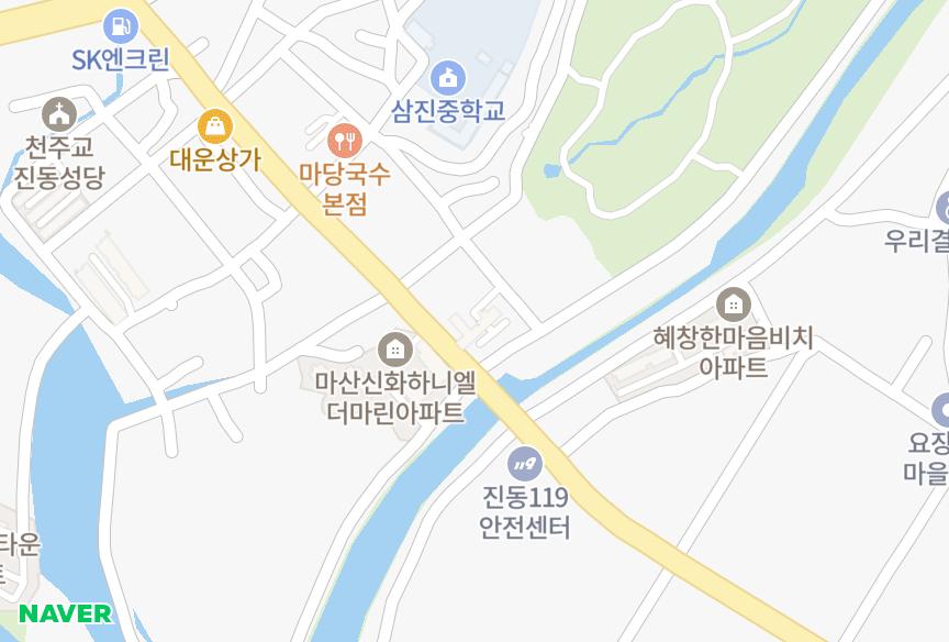 경상남도 창원시 마산합포구 진동면 진동리 신화하니엘더마린2단지 위치·실거래 시세 지도