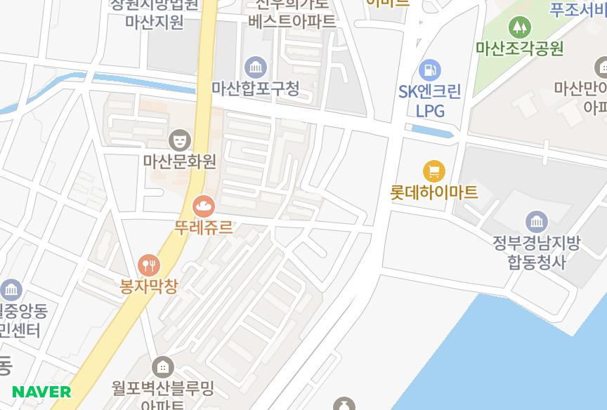경상남도 창원시 마산합포구 중앙동2가 교수 위치·실거래 시세 지도