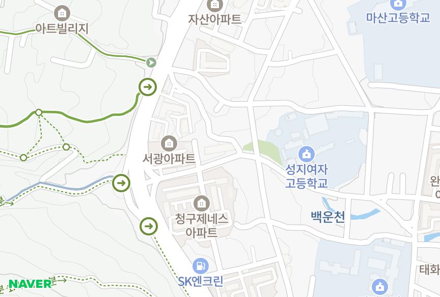 경상남도 창원시 마산합포구 완월동 국제파크 위치·실거래 시세 지도