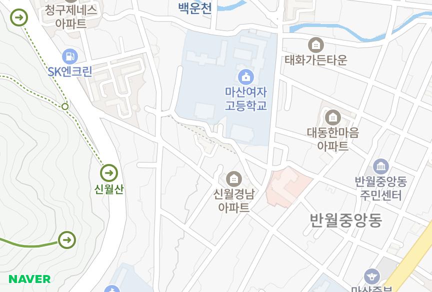 경상남도 창원시 마산합포구 완월동 대광품안애 위치·실거래 시세 지도