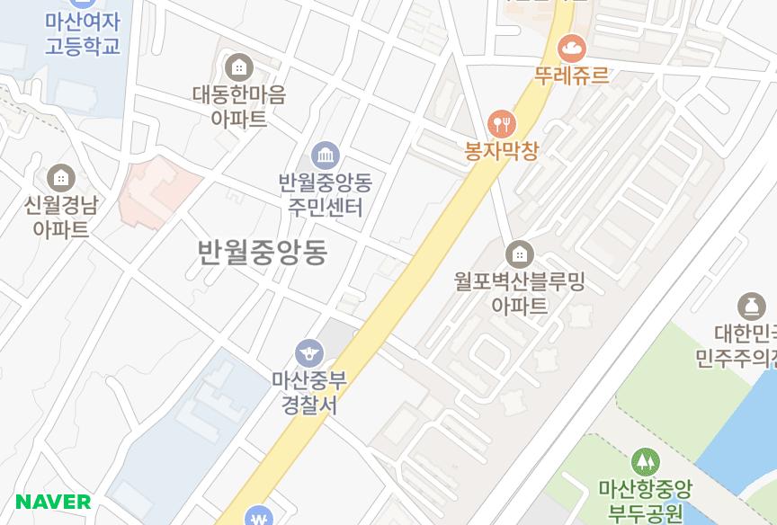 경상남도 창원시 마산합포구 중앙동2가 대은시티빌 위치·실거래 시세 지도