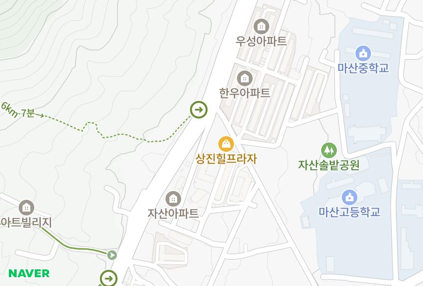 경상남도 창원시 마산합포구 자산동 신원파크빌 위치·실거래 시세 지도