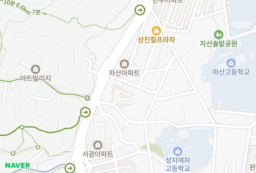 경상남도 창원시 마산합포구 완월동 안성 위치·실거래 시세 지도