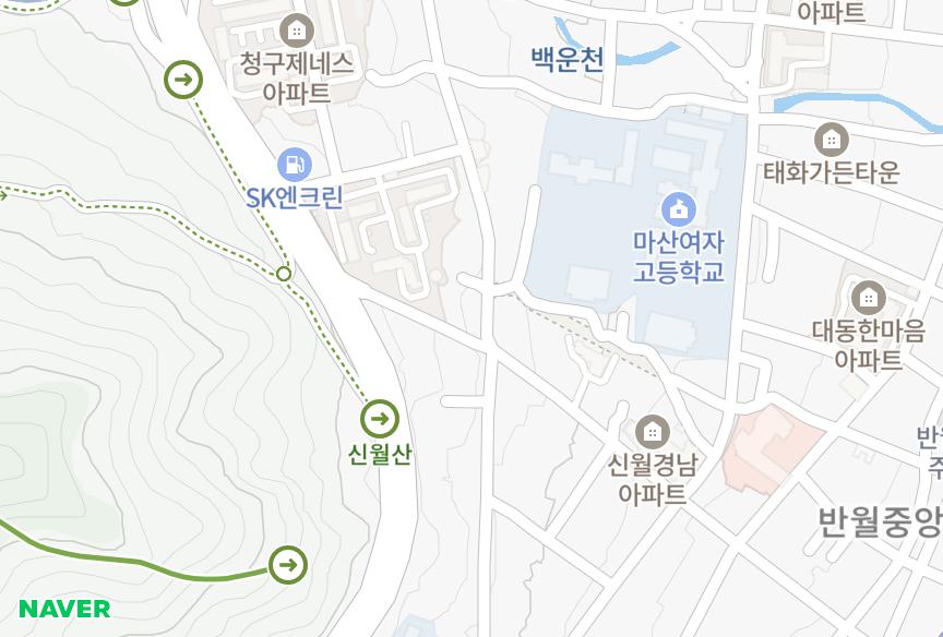 경상남도 창원시 마산합포구 완월동 서원파크빌라 위치·실거래 시세 지도