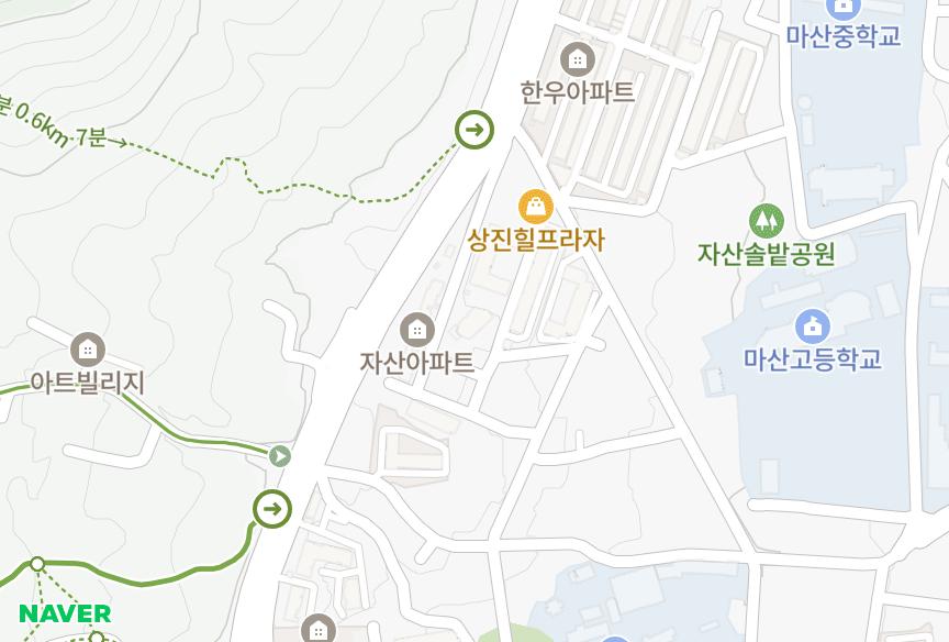 경상남도 창원시 마산합포구 자산동 한백렉스빌라 위치·실거래 시세 지도