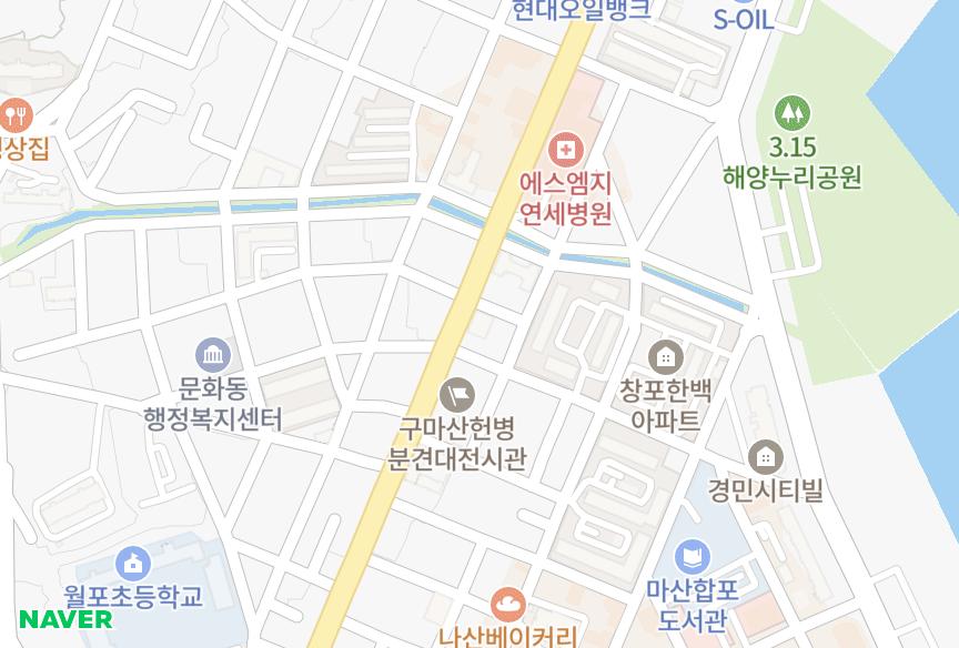 경상남도 창원시 마산합포구 월남동3가 헤븐하임 위치·실거래 시세 지도