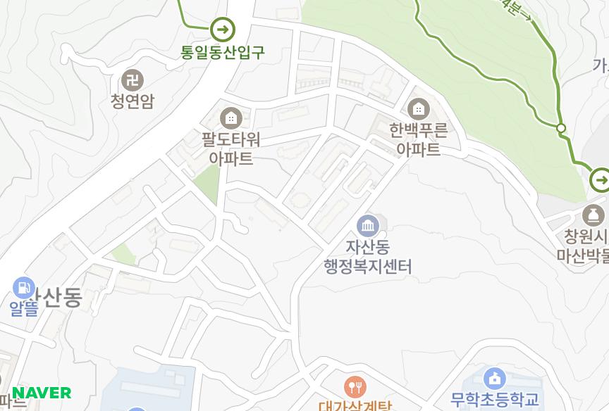경상남도 창원시 마산합포구 자산동 한백힐사이드빌라 위치·실거래 시세 지도